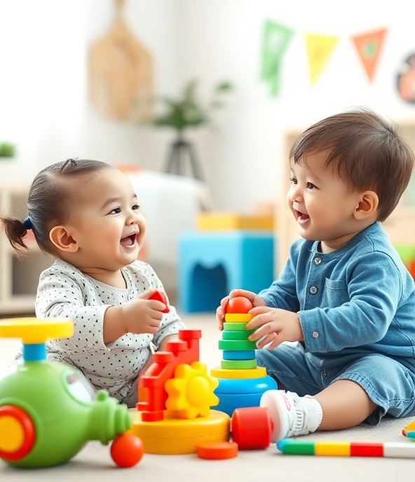 Children playing and learning